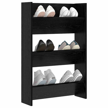 Vidaxl schoenenkast met plank zwart eiken 60 x 18 x 90 cm bewerkt hout