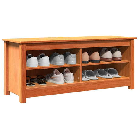 Vidaxl opslagbank wasbruin 110 x 38 x 45,5 cm massief grenenhout