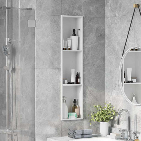 Vidaxl douche niche wit 90 x 20 x 9,5 cm roestvrij staal