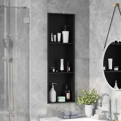 Vidaxl douche niche zwart 90 x 30 x 9,5 cm roestvrij staal
