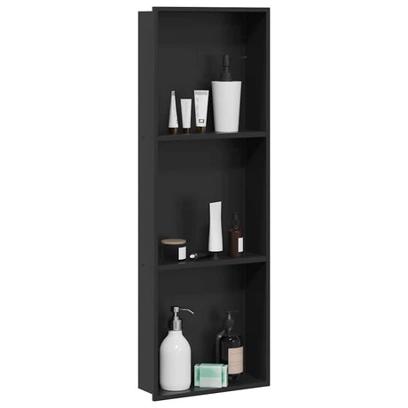 Vidaxl douche niche zwart 90 x 30 x 9,5 cm roestvrij staal