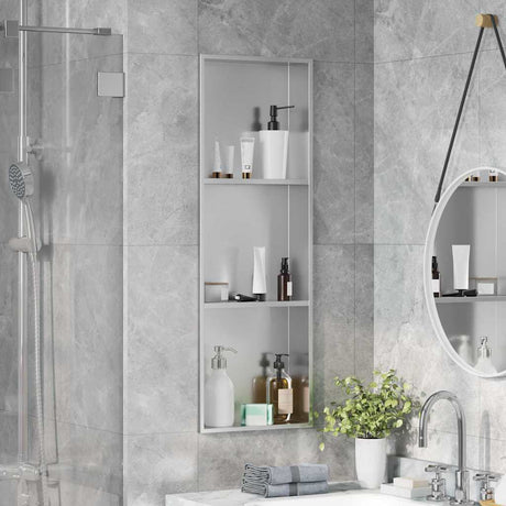 Vidaxl douche niche zilver 90 x 30 x 9,5 cm roestvrij staal