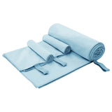 Vidaxl set van sporthanddoeken 3 pcs blauw polyester en polyamide