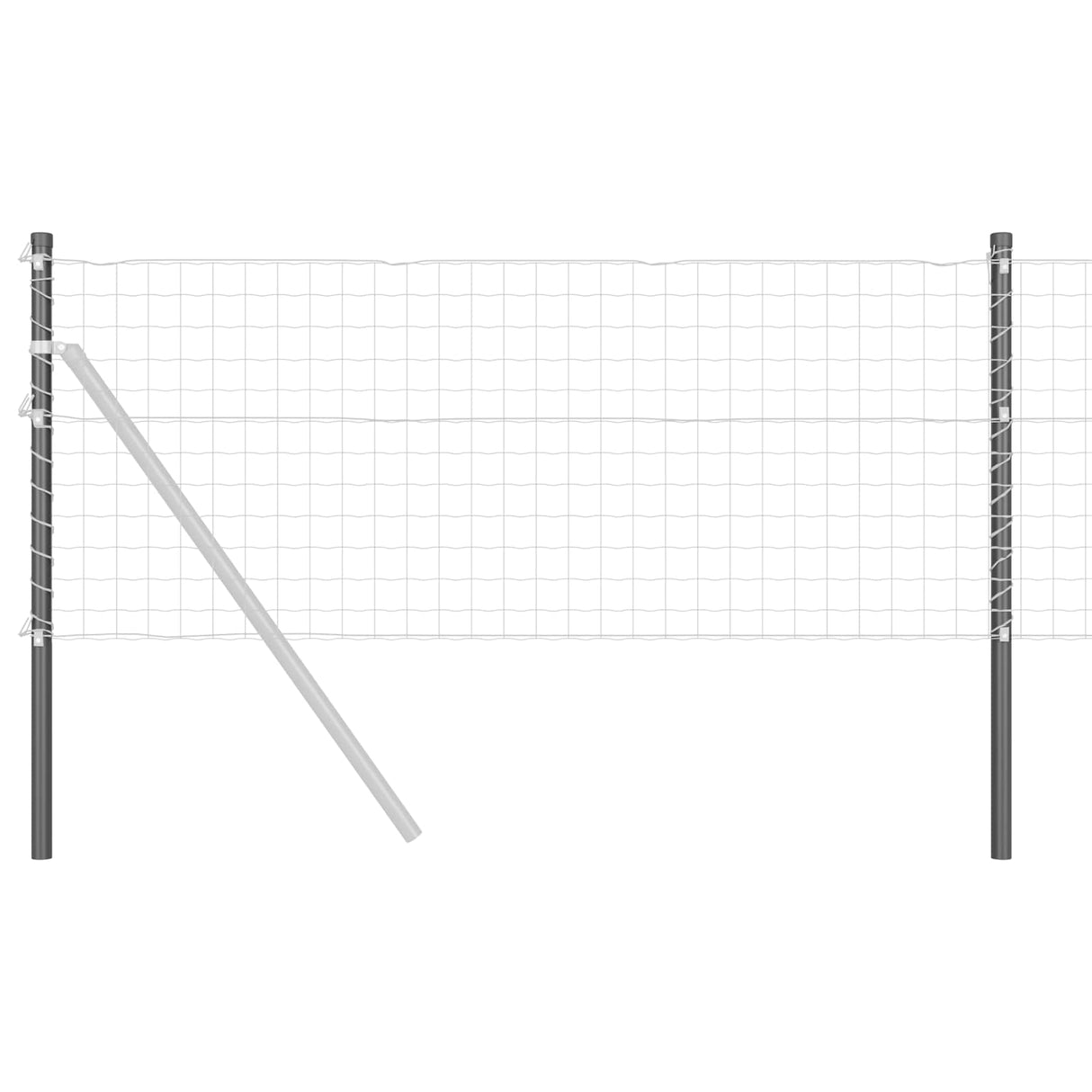 Vidaxl afrasteringspaal 12 pcs grijs 60 cm poedergecoat staal