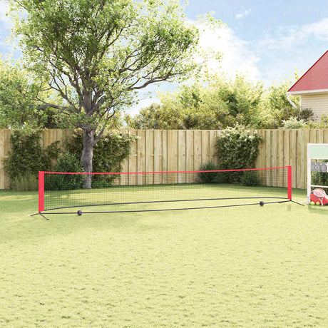 Vidaxl tennisnet zwart en rood 595 x 90,5 x 87 cm polyester