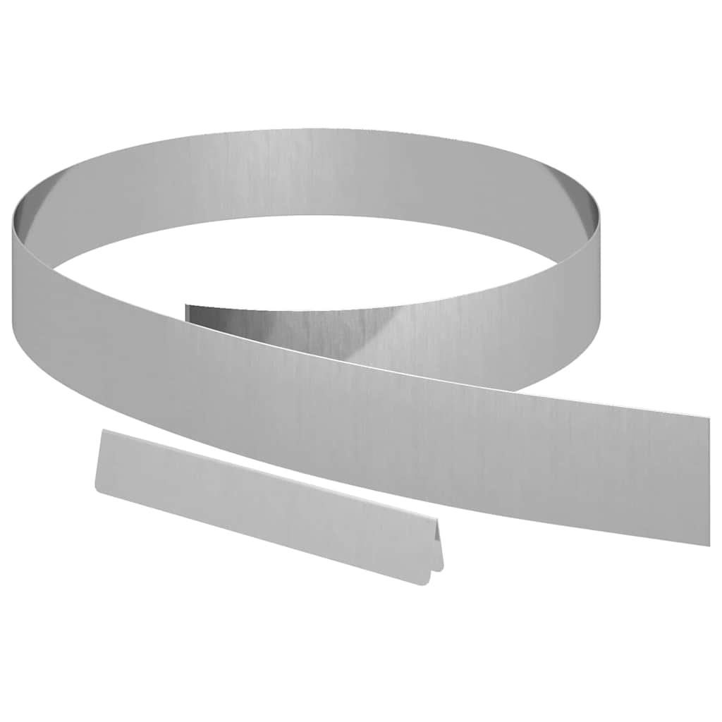 Vidaxl tuinrand 4 pcs zilver 450 x 0.05 x 15 cm gegalvaniseerd staal