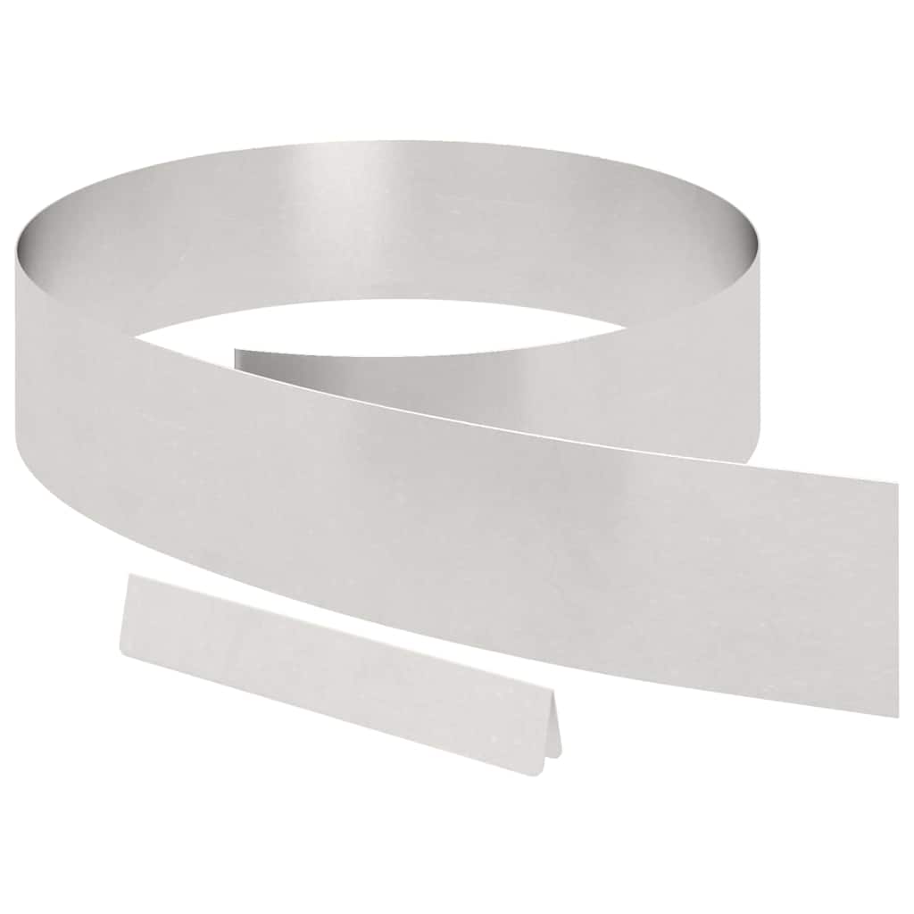 Vidaxl tuinrand 4 pcs zilver 450 x 0.05 x 15 cm roestvrij staal