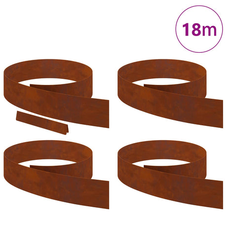 Vidaxl tuinrand 4 pcs roestig 450 x 0.05 x 15 cm cortenstaal