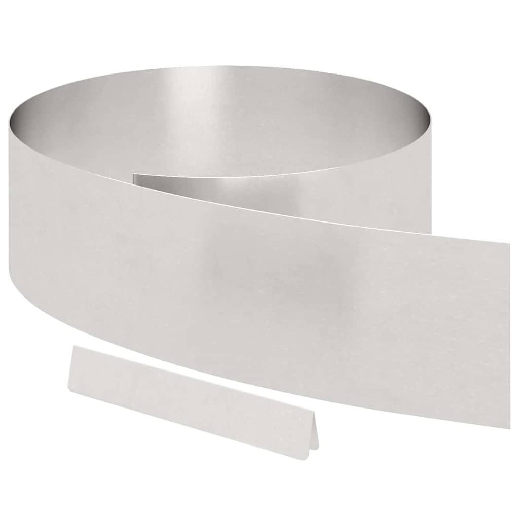 Vidaxl tuinrand 4 pcs zilver 450 x 0.05 x 15 cm roestvrij staal