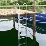 Vidaxl 4-treden haventrap zilver 45 ×11,5 ×162 cm aluminium