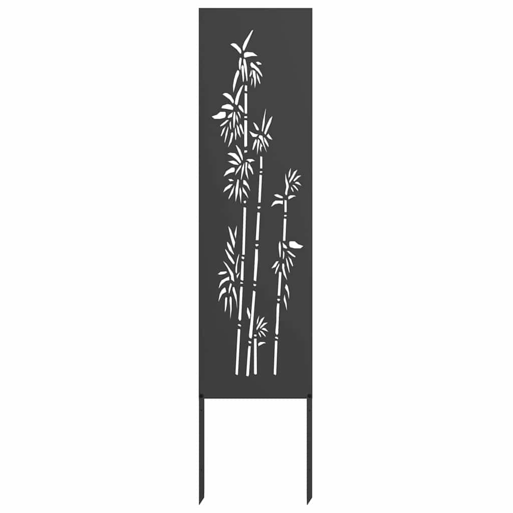 Vidaxl tuin privacy screen bloemen zwart 32 x 140 cm koudgewalst staal
