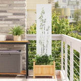 Vidaxl tuin privacy screen bloemen wit 32 x 140 cm koudgewalst staal