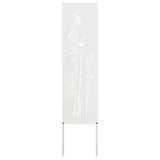Vidaxl tuin privacy screen bloemen wit 32 x 140 cm koudgewalst staal
