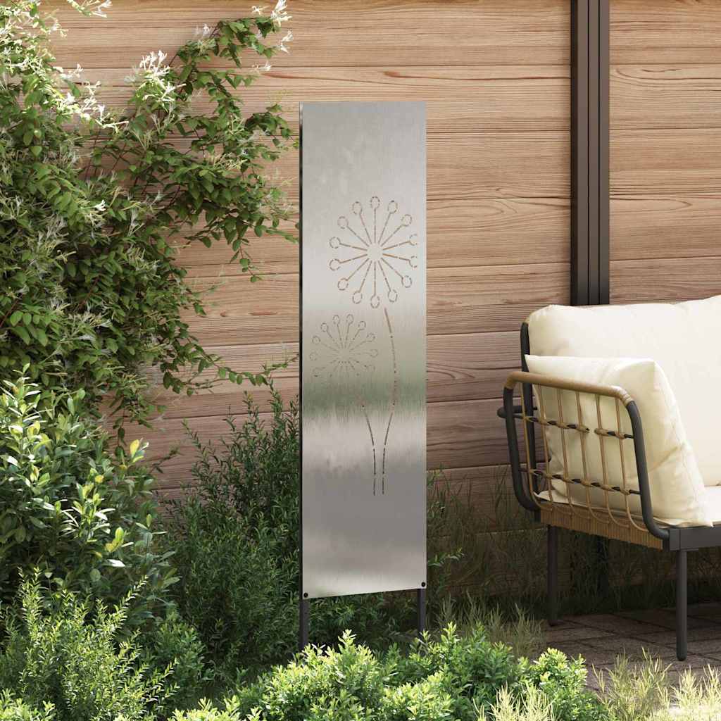 Vidaxl tuin privacy screen fretwerk zilver 32 x 140 cm roestvrij staal