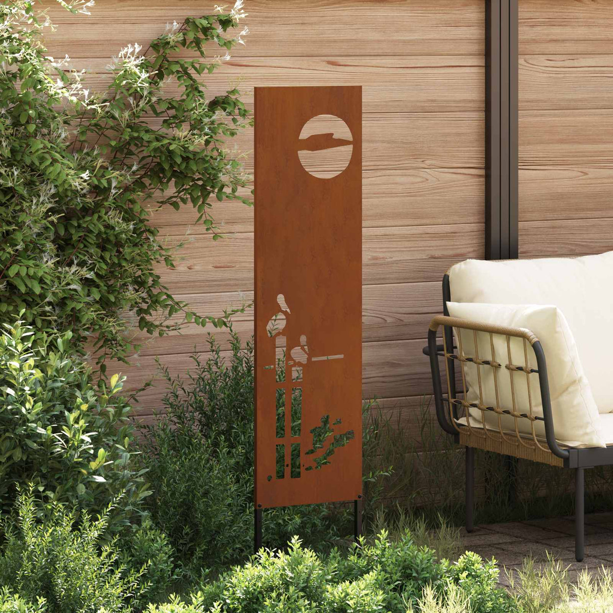 Vidaxl tuin privacy screen fretwerk roestig 32 x 140 cm cortenstaal