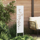 Vidaxl tuin privacy screen bloemen wit 32 x 140 cm koudgewalst staal