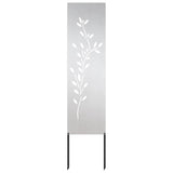 Vidaxl tuin privacy screen bloemen zilver 32 x 140 cm roestvrij staal