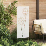 Vidaxl tuin privacy screen fretwerk wit 50 x 140 cm koudgewalst staal