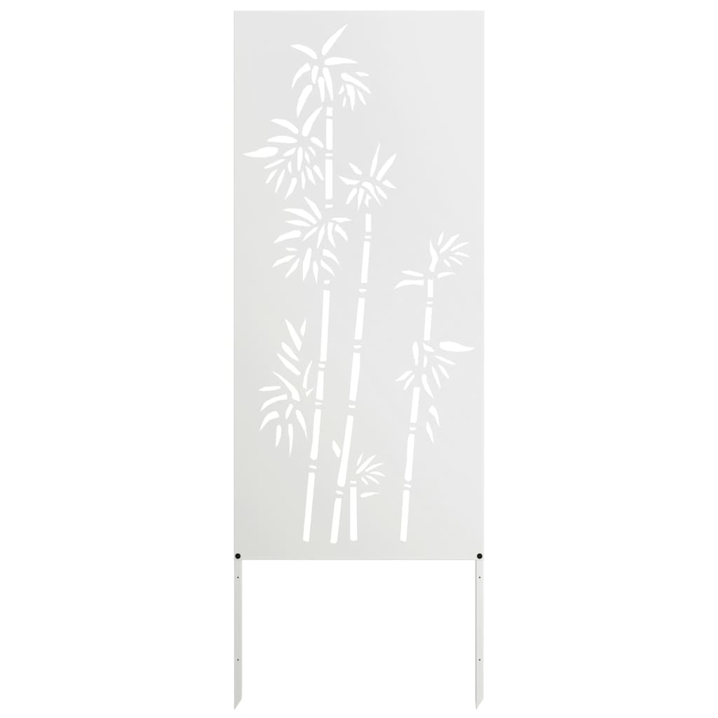 Vidaxl tuin privacy screen bloemen wit 50 x 140 cm koudgewalst staal