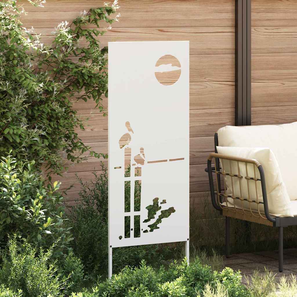 Vidaxl tuin privacy screen fretwerk wit 50 x 140 cm koudgewalst staal