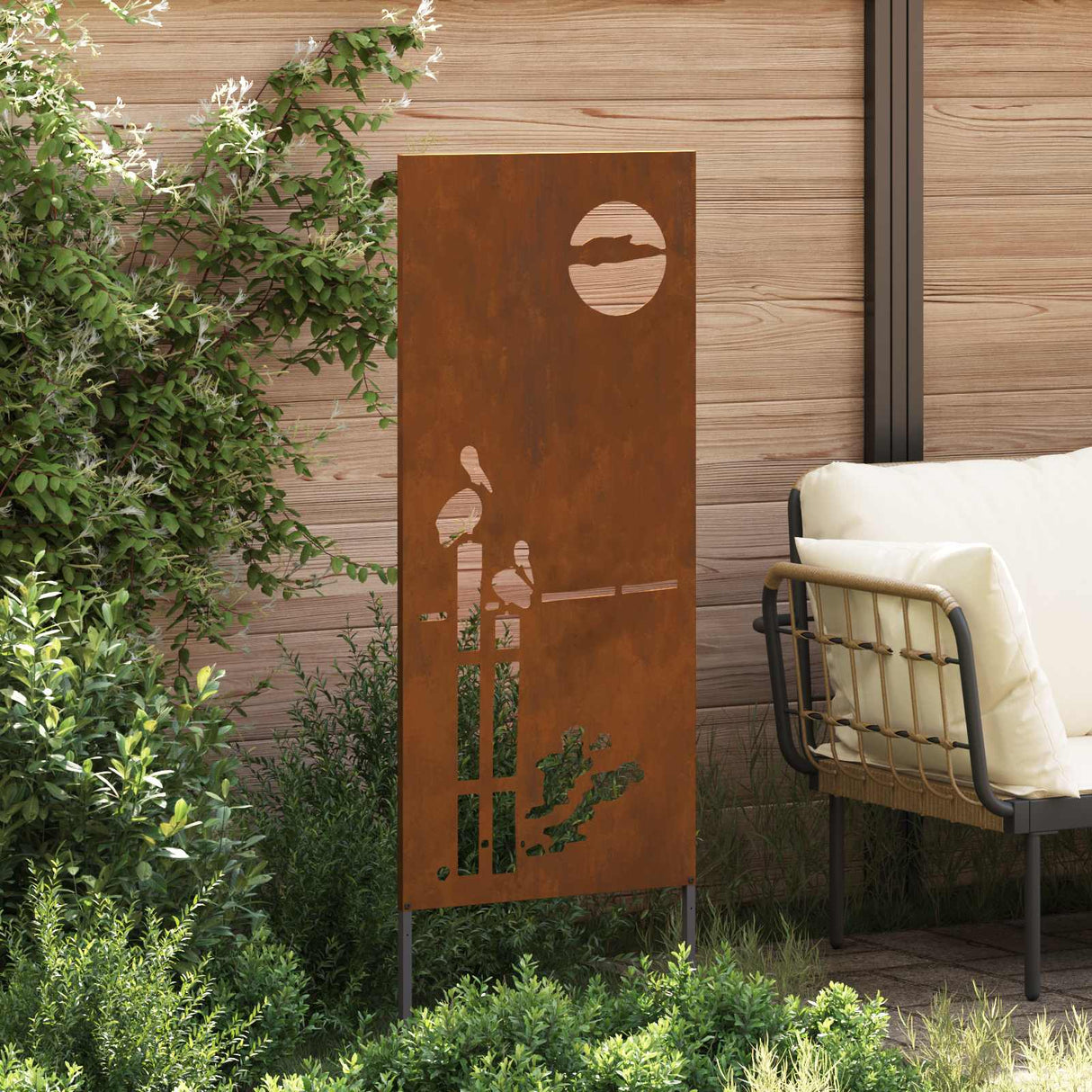Vidaxl tuin privacy screen fretwerk roestig 50 x 140 cm cortenstaal