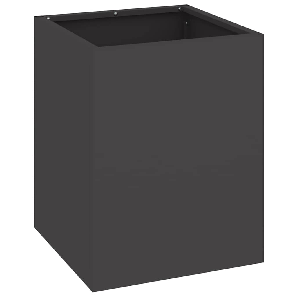 Vidaxl tuin bloempot zwart 32 x 32 x 40 cm koudgewalst staal