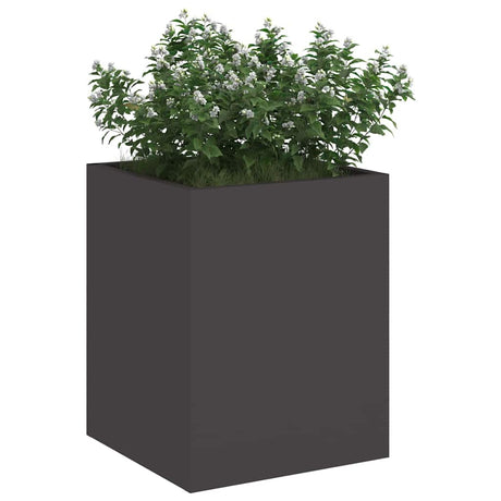 Vidaxl tuin bloempot zwart 32 x 32 x 40 cm koudgewalst staal