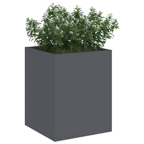 Vidaxl tuin bloempot antraciet 32 x 32 x 40 cm koudgewalst staal