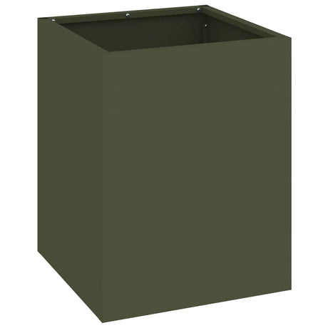 Vidaxl tuin bloempot olijf groen 32 x 32 x 40 cm koudgewalst staal