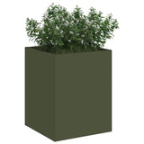 Vidaxl tuin bloempot olijf groen 32 x 32 x 40 cm koudgewalst staal