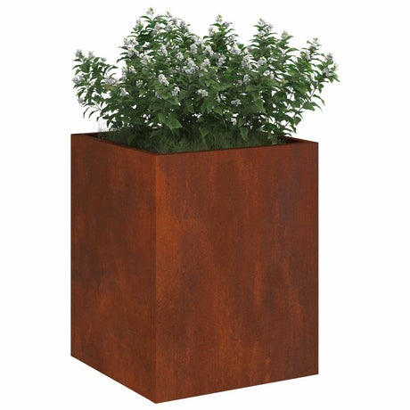 Vidaxl tuin bloempot cortenstaal 32 x 32 x 40 cm cortenstaal