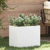 Vidaxl tuin bloempot wit 50 x 32 x 40 cm koudgewalst staal