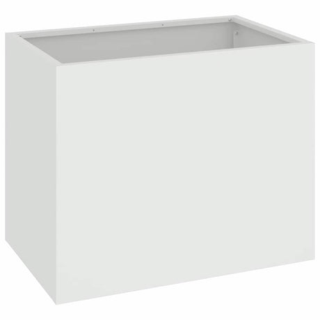 Vidaxl tuin bloempot wit 50 x 32 x 40 cm koudgewalst staal