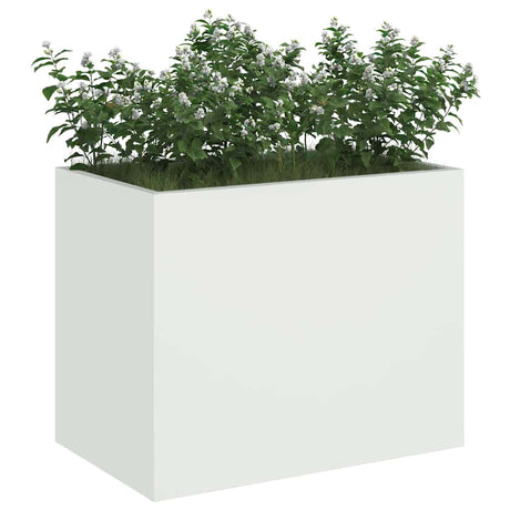 Vidaxl tuin bloempot wit 50 x 32 x 40 cm koudgewalst staal