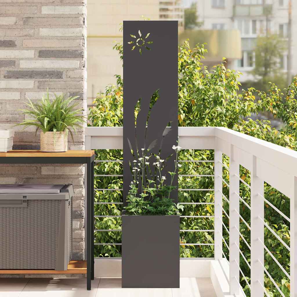 Vidaxl tuin privacy screen zwart 32 x 140 cm koudgewalst staal