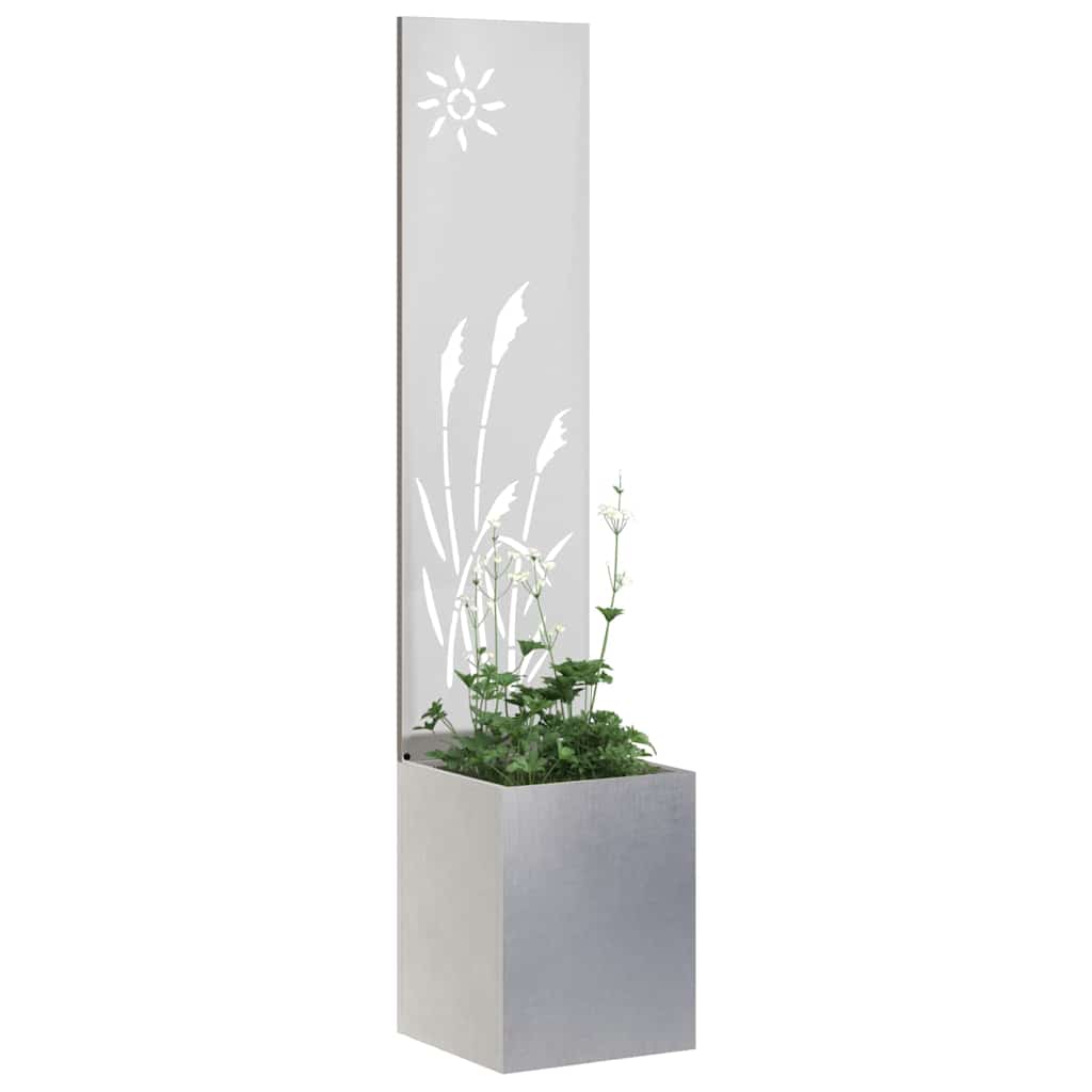 Vidaxl tuin privacy screen fretwerk zilver 32 x 140 cm roestvrij staal