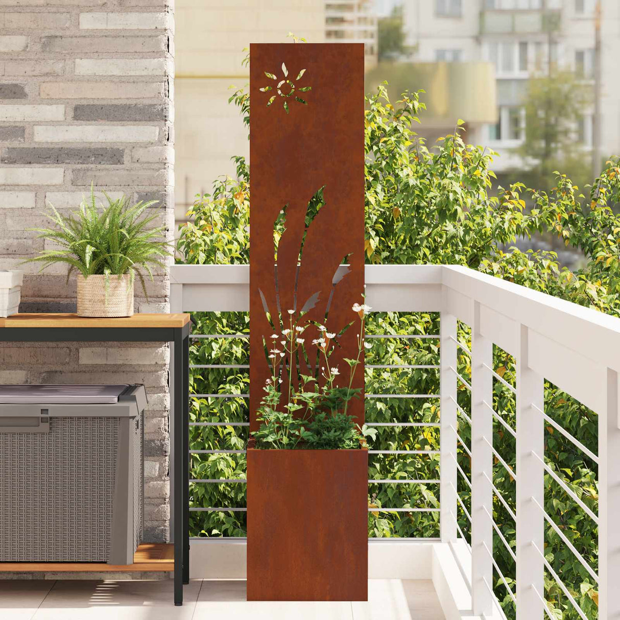 Vidaxl tuin privacy screen fretwerk roestig 32 x 140 cm cortenstaal