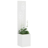 Vidaxl tuin privacy screen bloemen wit 32 x 140 cm koudgewalst staal