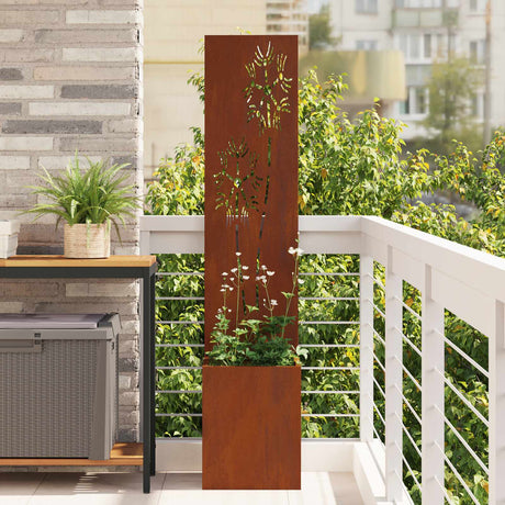 Vidaxl tuin privacy screen roestig 32 x 32 x 150 cm cortenstaal