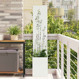 Vidaxl tuin privacy screen bloemen wit 32 x 140 cm koudgewalst staal