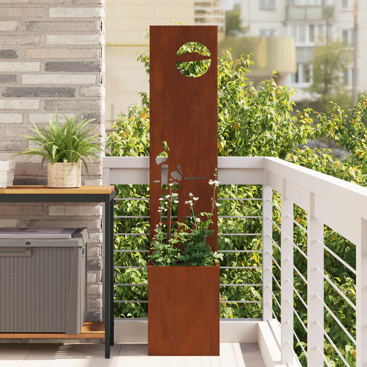 Vidaxl tuin privacy screen fretwerk roestig 32 x 140 cm cortenstaal