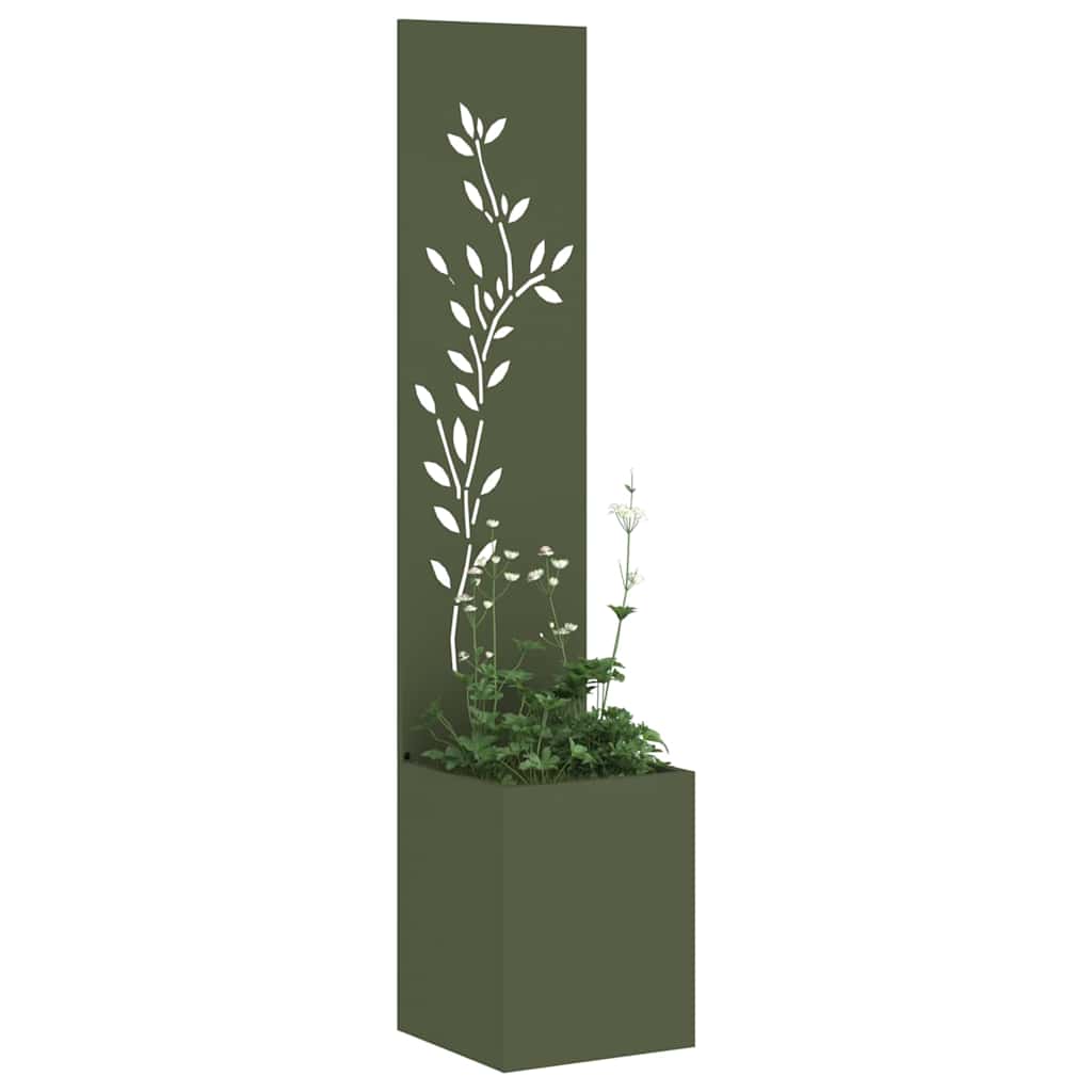 Vidaxl tuin privacy screen bloemen olijfgroen 32 x 32 x 150 cm