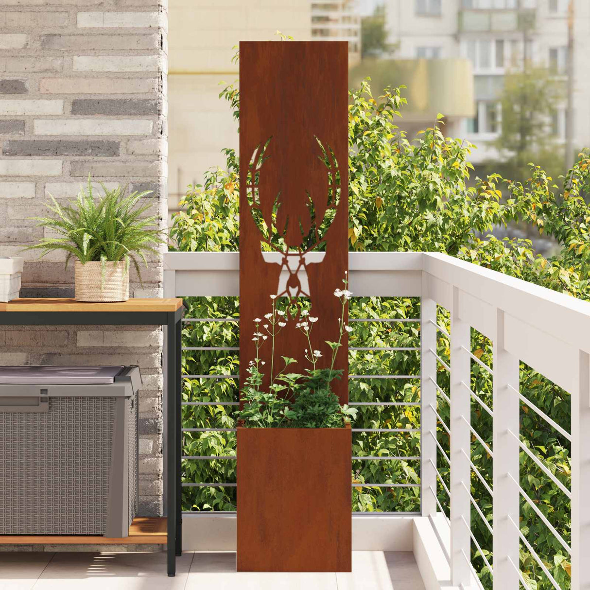 Vidaxl tuin privacy screen dierenprint roestig 32 x 140 cm cortenstaal