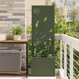 Vidaxl tuin privacy screen olijfgroen 50 x 140 cm koudgewalst staal