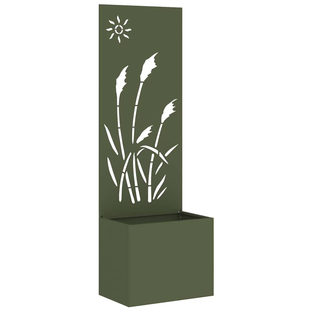 Vidaxl tuin privacy screen olijfgroen 50 x 140 cm koudgewalst staal
