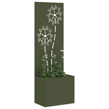 Vidaxl tuin privacy screen olijfgroen 50 x 140 cm koudgewalst staal