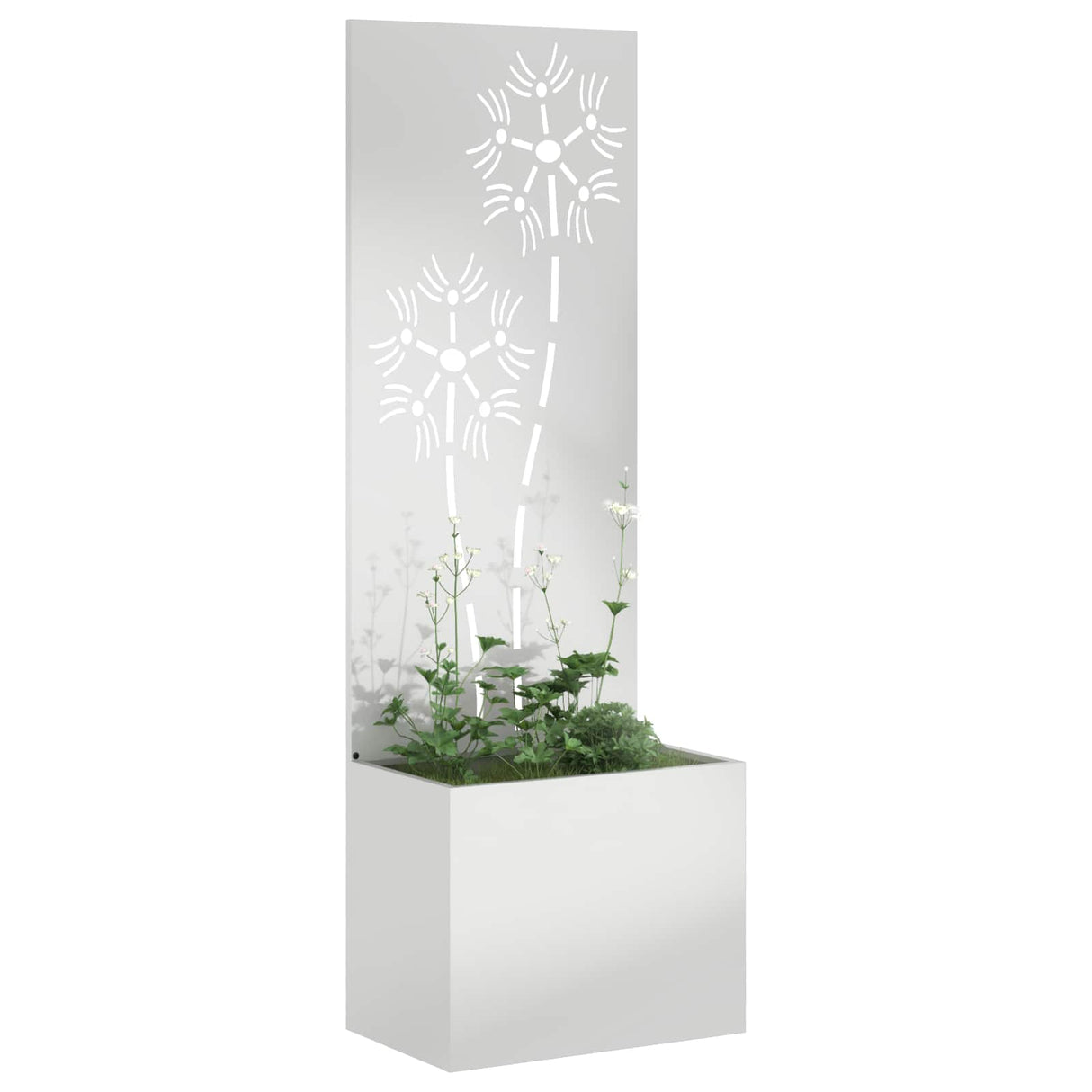 Vidaxl tuin privacy screen bloemen zilver 50 x 32 x 150 cm