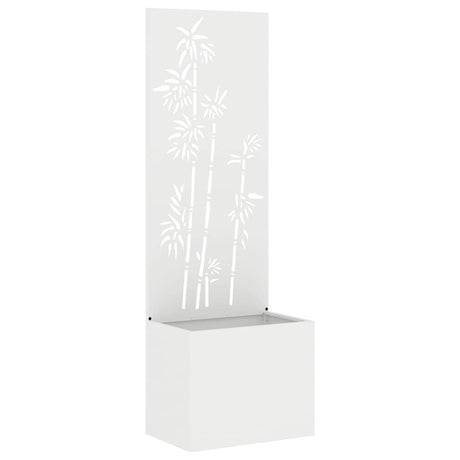 Vidaxl tuin privacy screen bloemen wit 50 x 140 cm koudgewalst staal