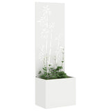 Vidaxl tuin privacy screen bloemen wit 50 x 140 cm koudgewalst staal
