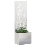 Vidaxl tuin privacy screen bloemen zilver 50 x 140 cm roestvrij staal